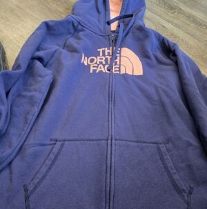 The North Face Navy and Peach Hoodie